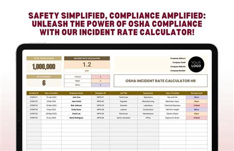 osha incident rate calculator excel